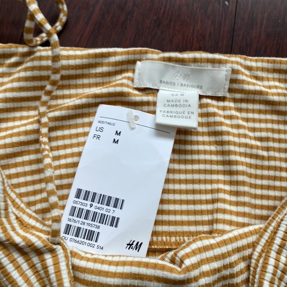 NWT H&M ribbed soft stripped fitted bodysuit size M - Picture 3 of 3